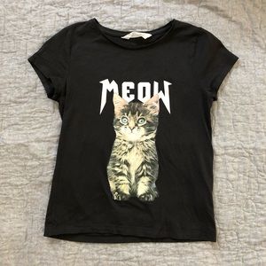 Girls H&M “Metal” Meow Cat T-Shirt